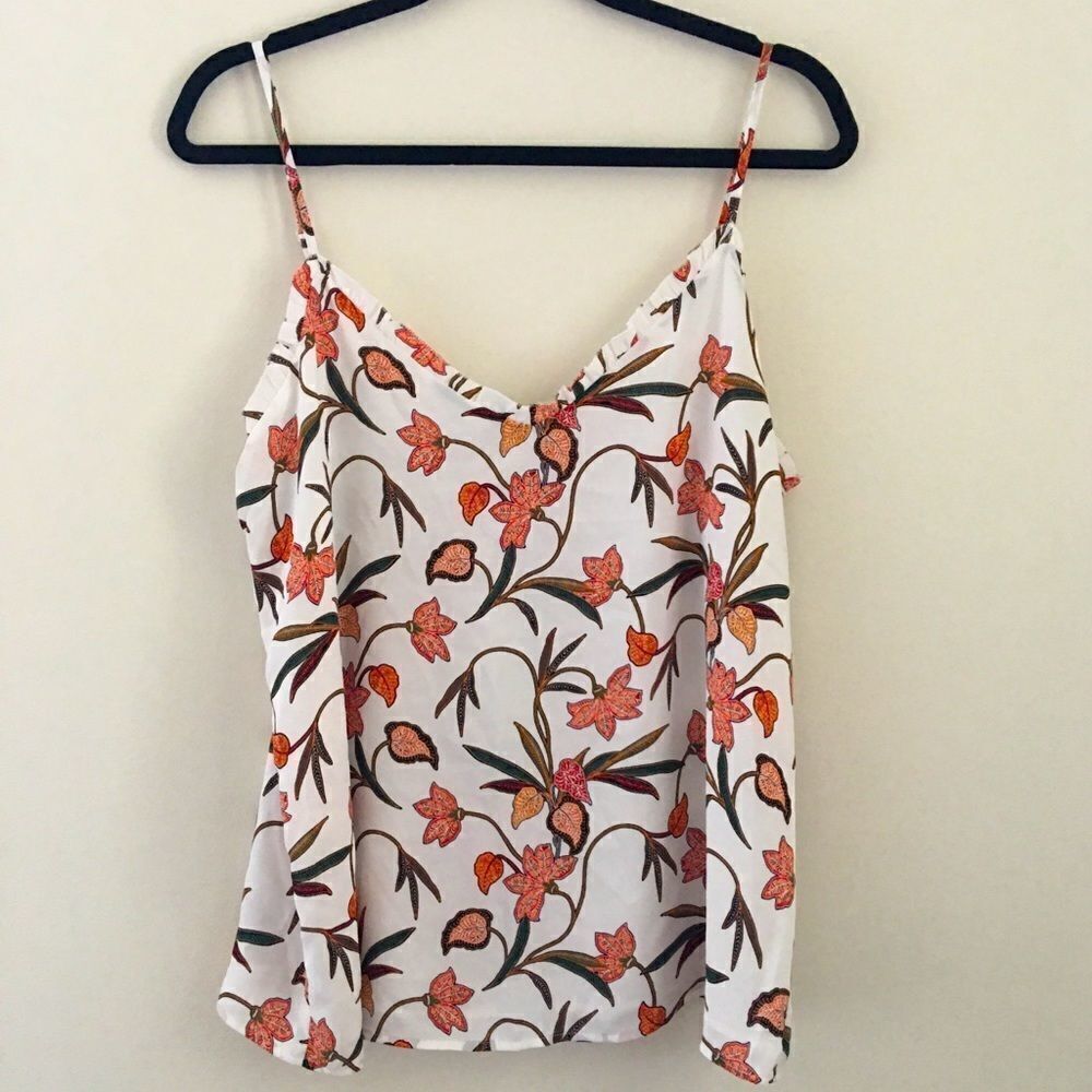 LOFT white & floral tank top | NWT | Size M